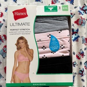 HANES bikini 3-pack plus free pj bottoms